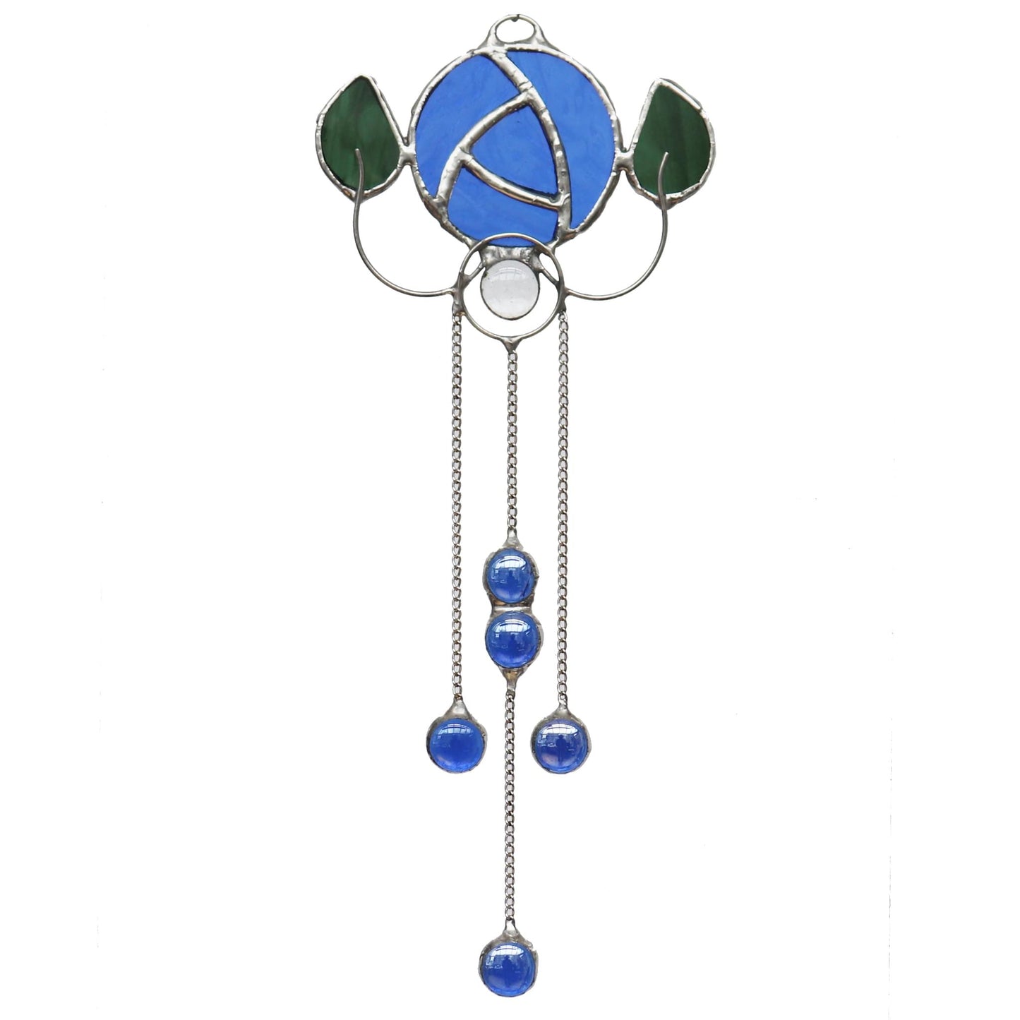 Art Nouveau Design 1 Blue Stained Glass Sun Catcher