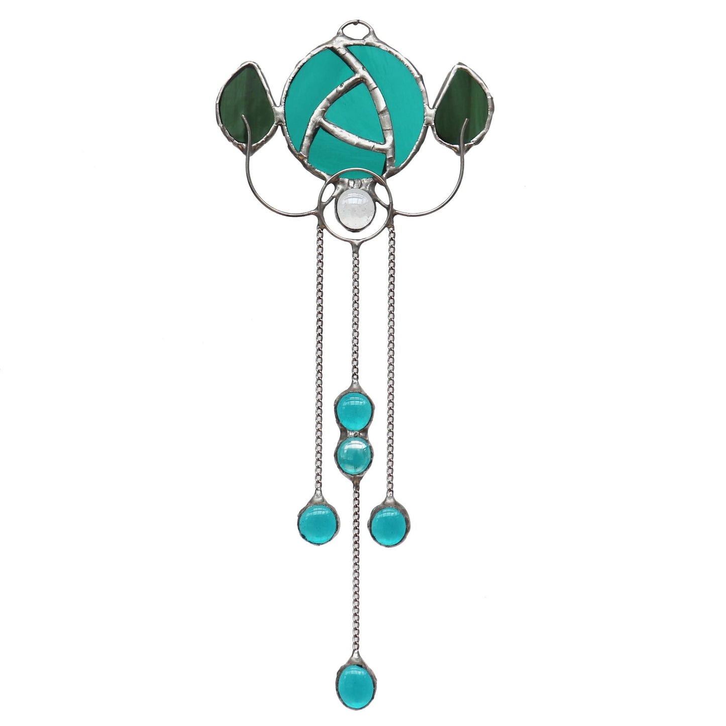 Art Nouveau Design 1 Jade Stained Glass Sun Catcher