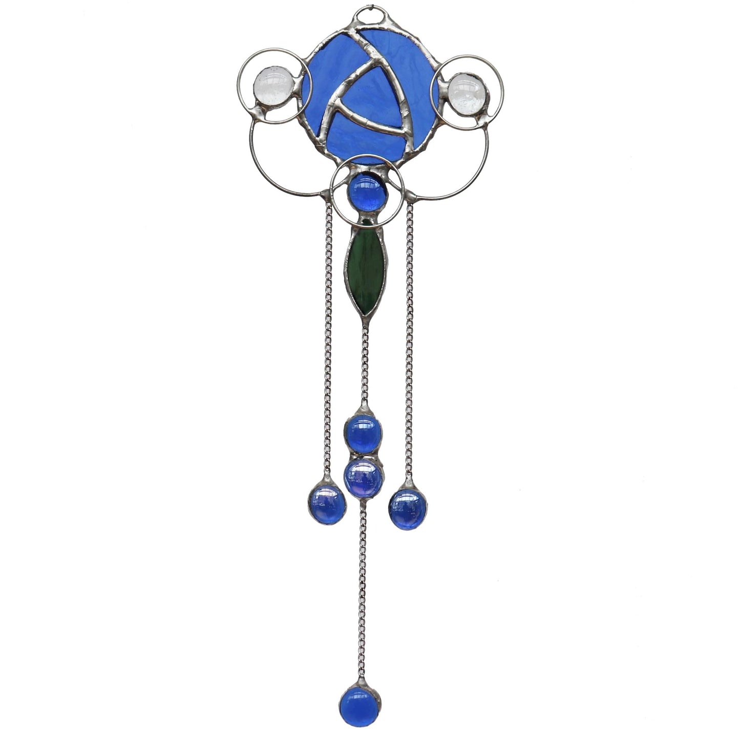 Art Nouveau Design 2 Blue Stained Glass Sun Catcher