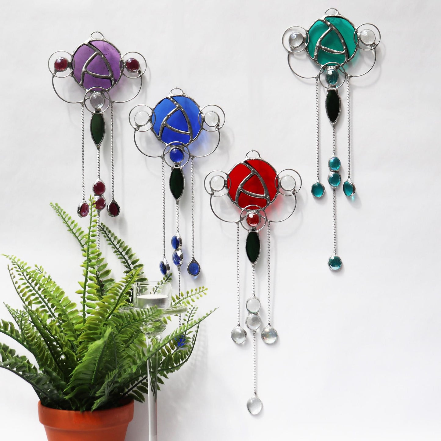 Art Nouveau Design 2 Stained Glass Sun Catcher Collection