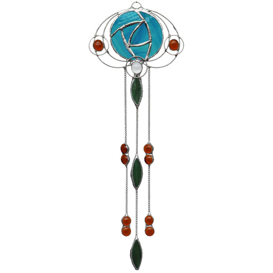 Art Nouveau Design 5 Jade Stained Glass Sun Catcher