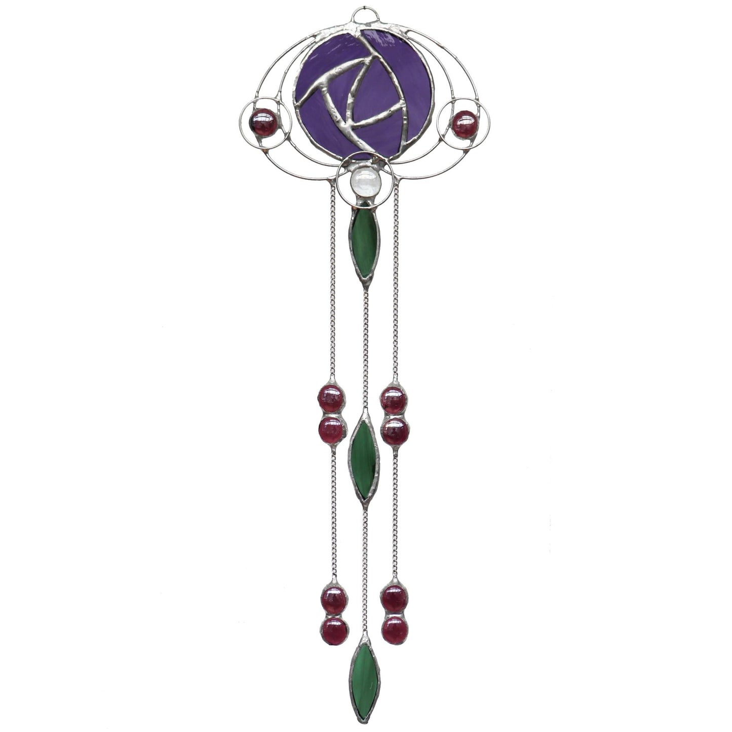 Art Nouveau Design 5 Purple Stained Glass Sun Catcher