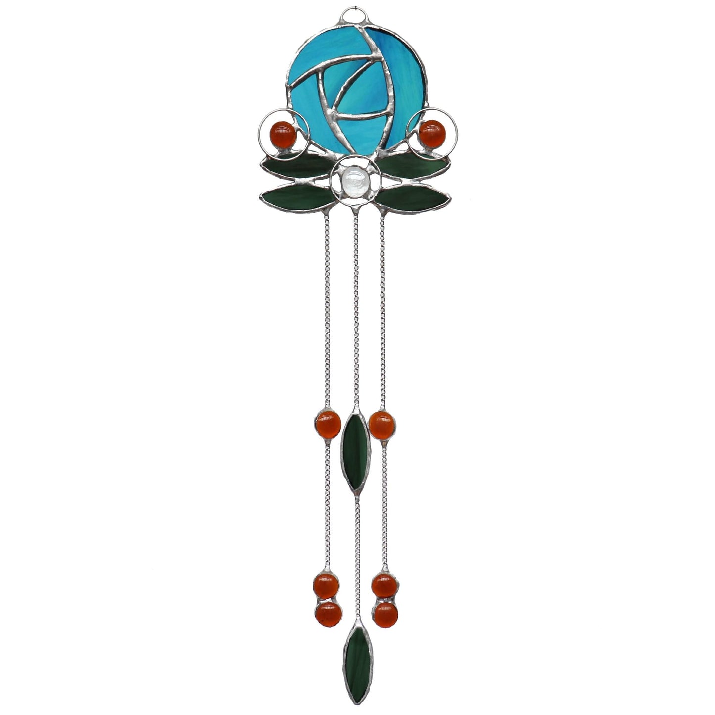 Art Nouveau Design 6 Jade Stained Glass Sun Catcher