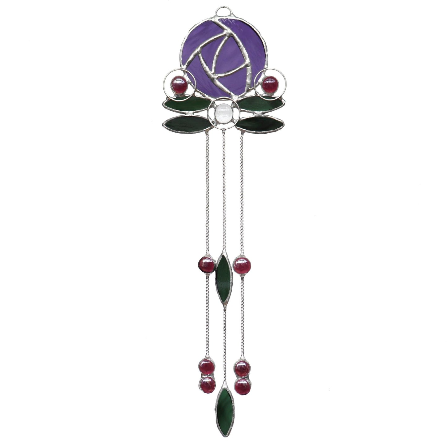 Art Nouveau Design 6 Purple Stained Glass Sun Catcher