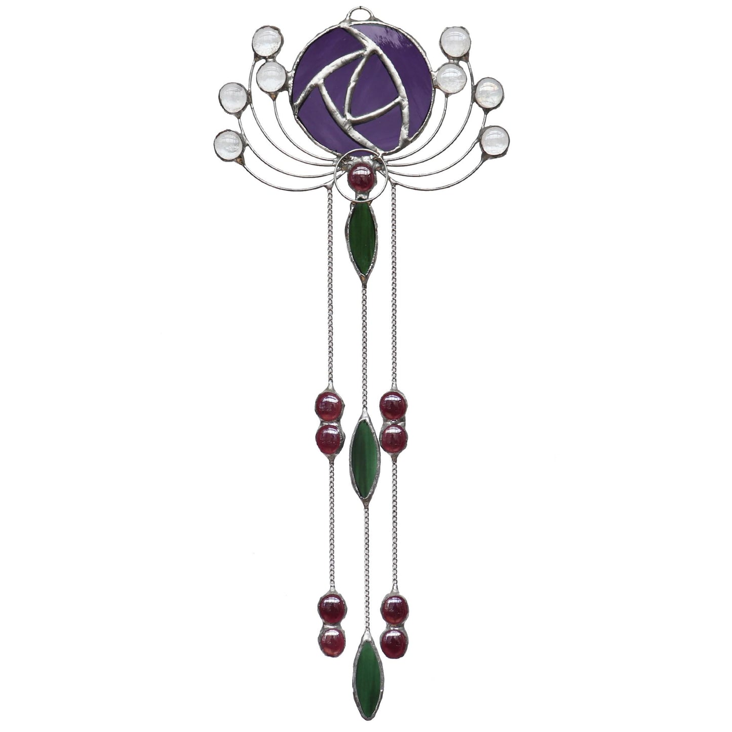 Art Nouveau Design 7 Purple Stained Glass Sun Catcher