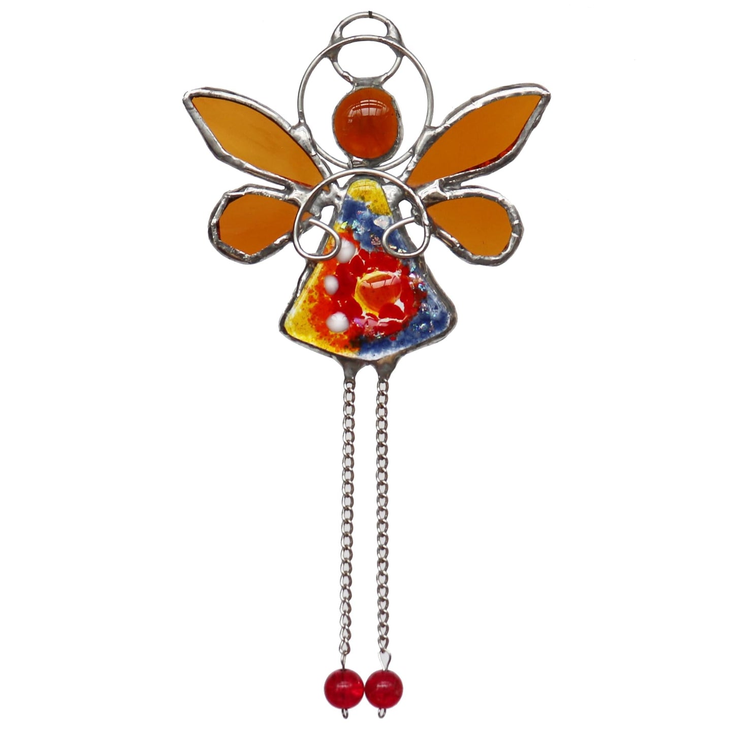 Stained Glass Sun Catcher Amber Bohemian Fairy Design