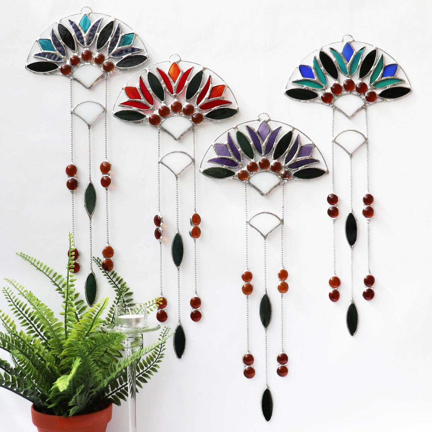 Stained Glass Suncatcher Lotus Flower Design 3 Collection