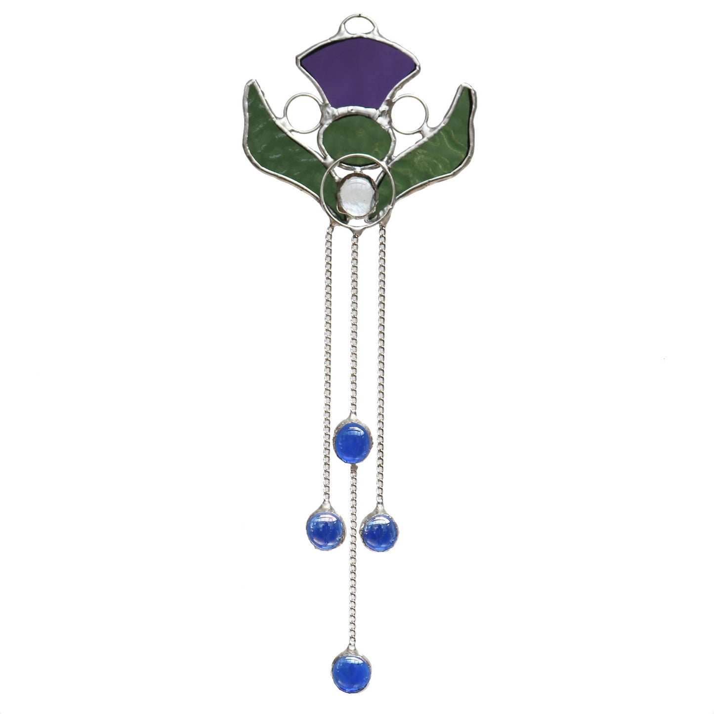 Stained Glass Sun Catcher Thistle Design 1