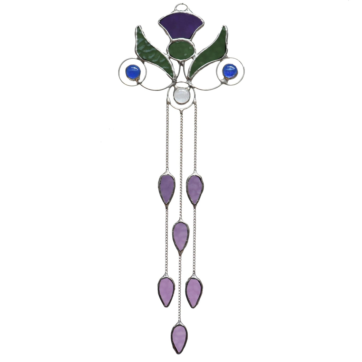 Stained Glass Sun Catcher Thistle Design 2