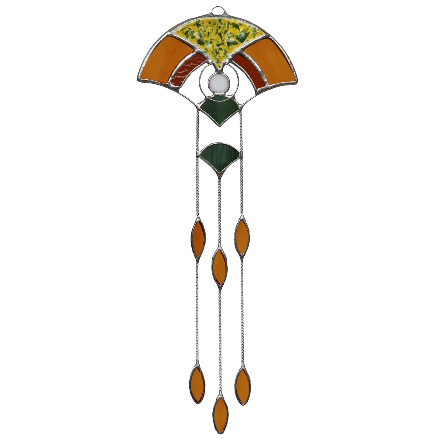 Amber Art Deco Style Stained Glass Sun Catcher Design 3