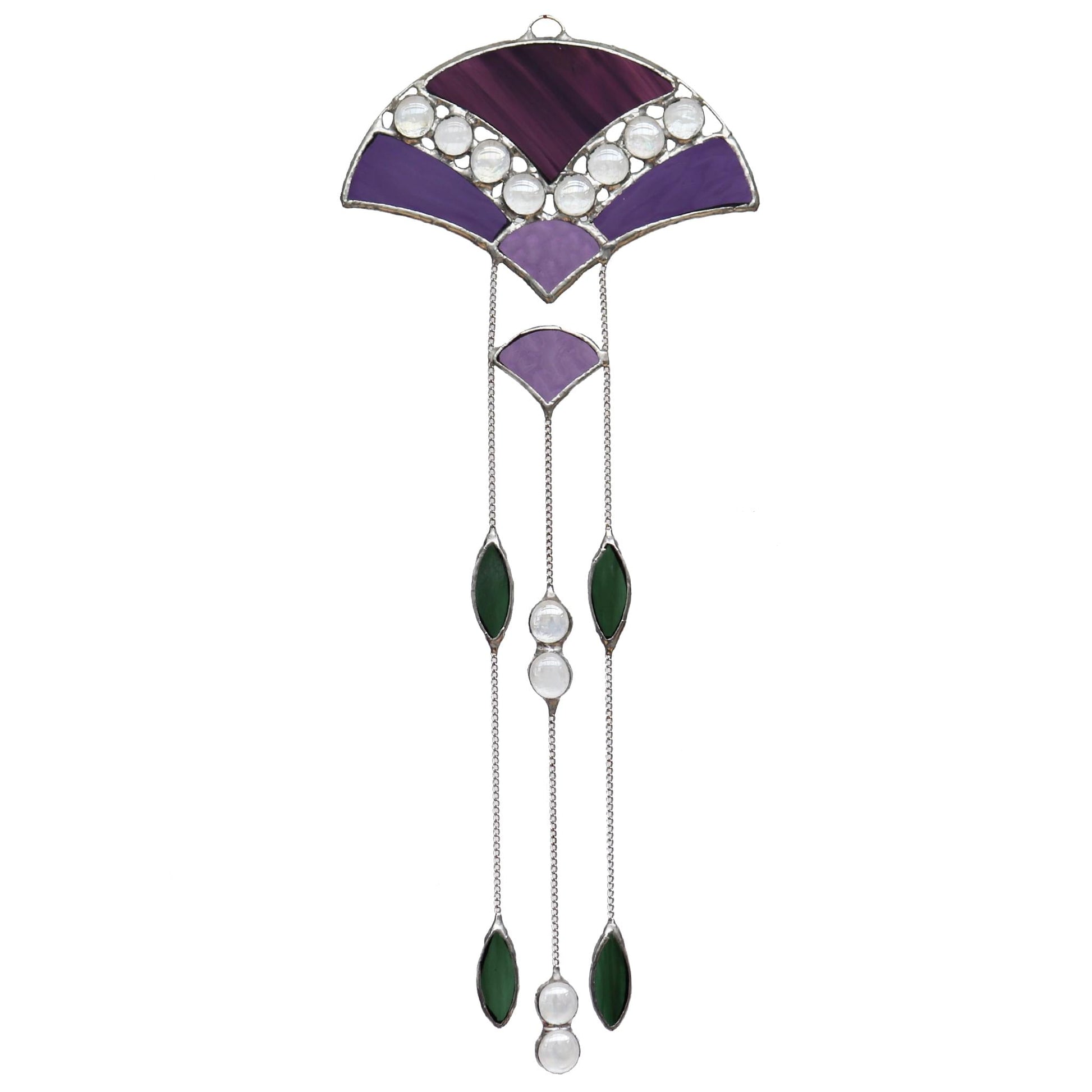 Purple Art Deco Style Stained Glass Suncatcher. Design 4