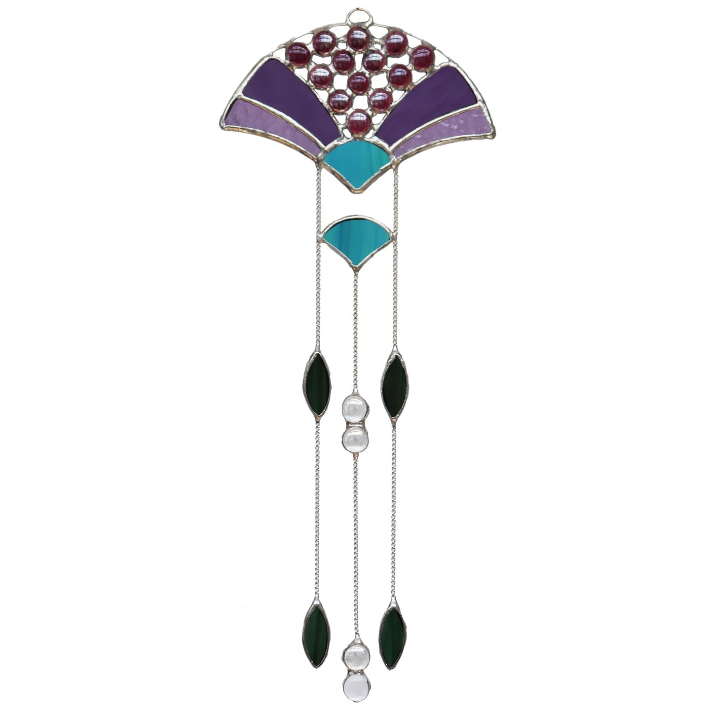 Purple Art Deco Style Stained Glass Suncatcher. Design 5