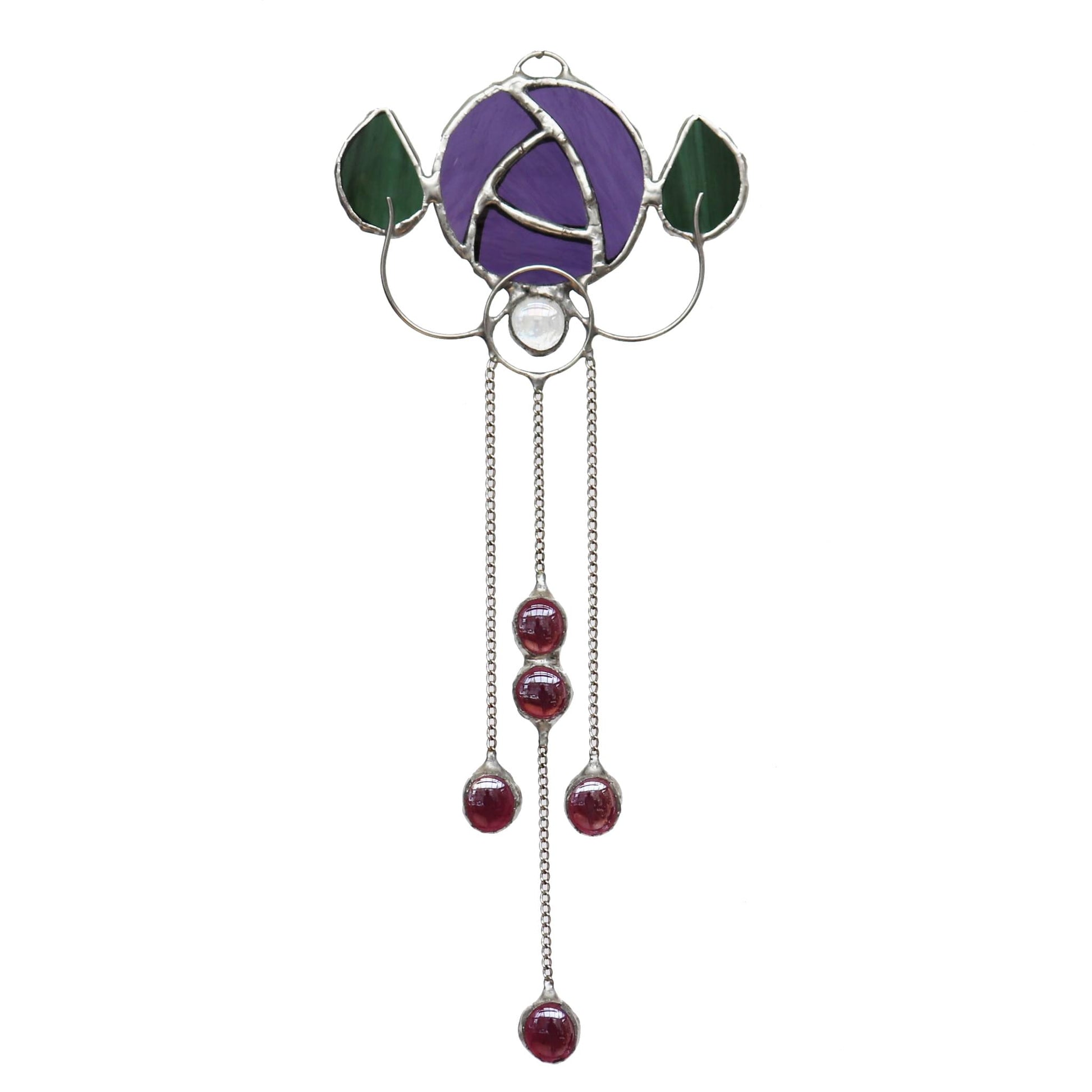 Art Nouveau Design 1 Purple Stained Glass Sun Catcher