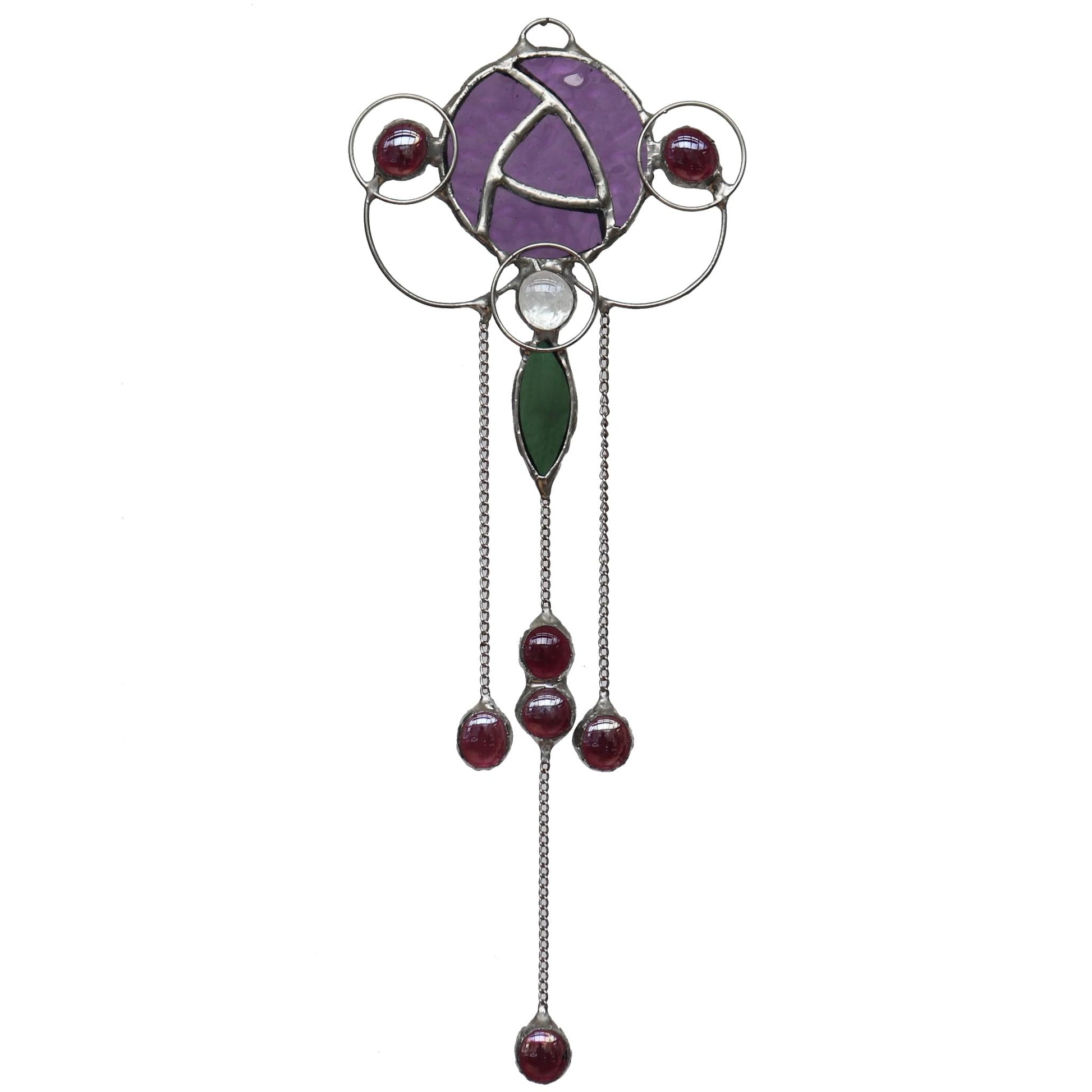 Art Nouveau Design 2 Purple Stained Glass Sun Catcher