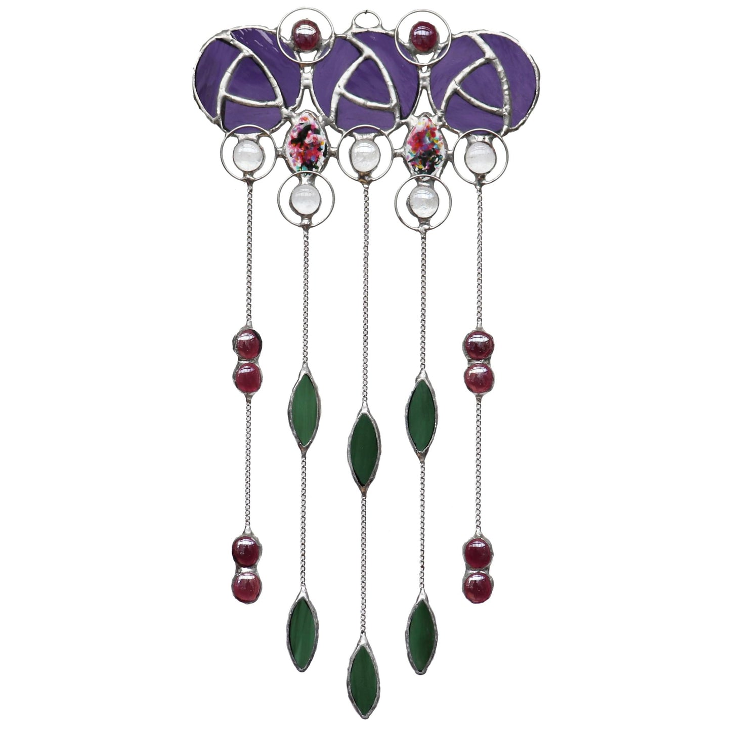 Art Nouveau Design 4 Purple Stained Glass Sun Catcher