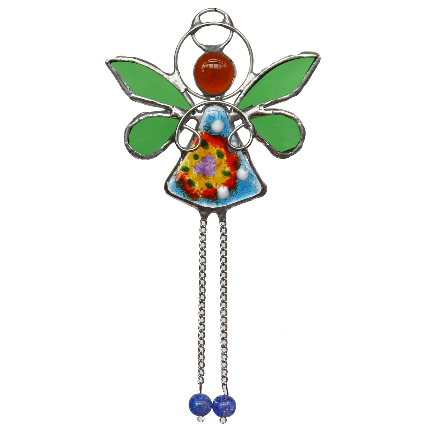 Stained Glass Sun Catcher Geen Bohemian Fairy Design