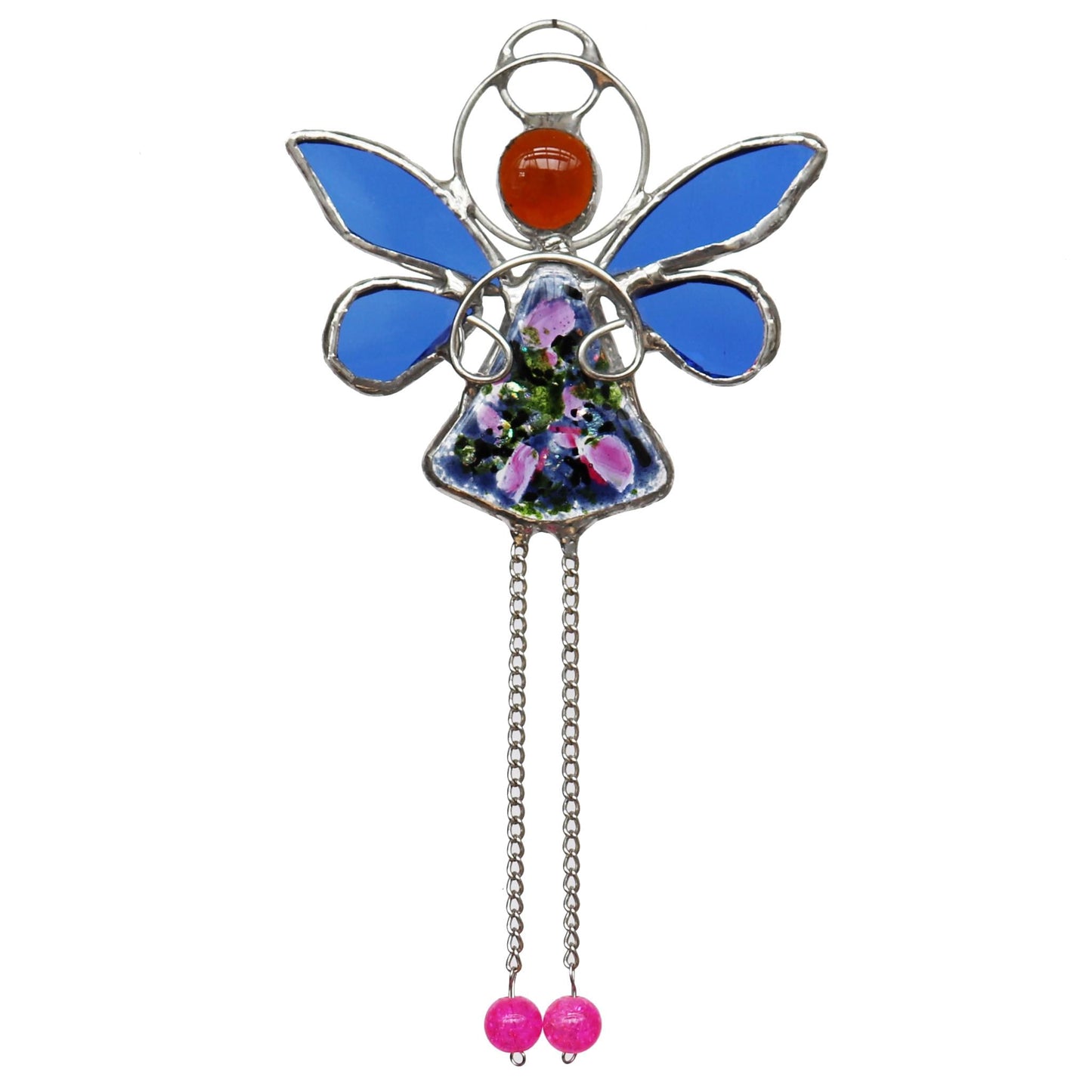 Stained Glass Sun Catcher Blue Festival Fairy Design