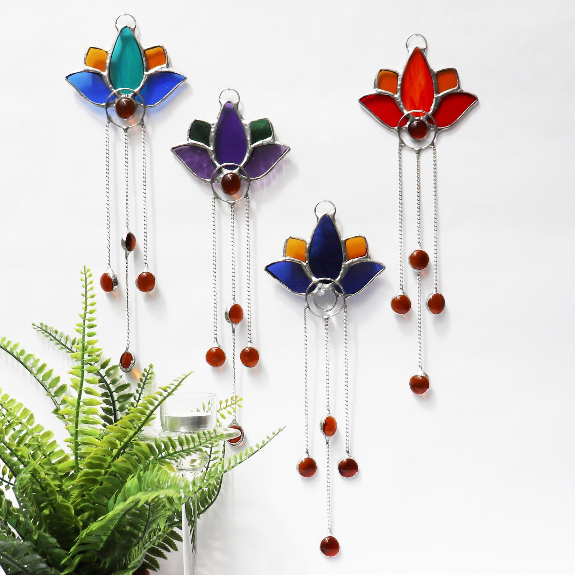 Stained Glass Suncatcher Lotus Flower Design 1 Collection