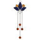 Stained Glass Sun Catcher Navy Blue Lotus Flower Design 1