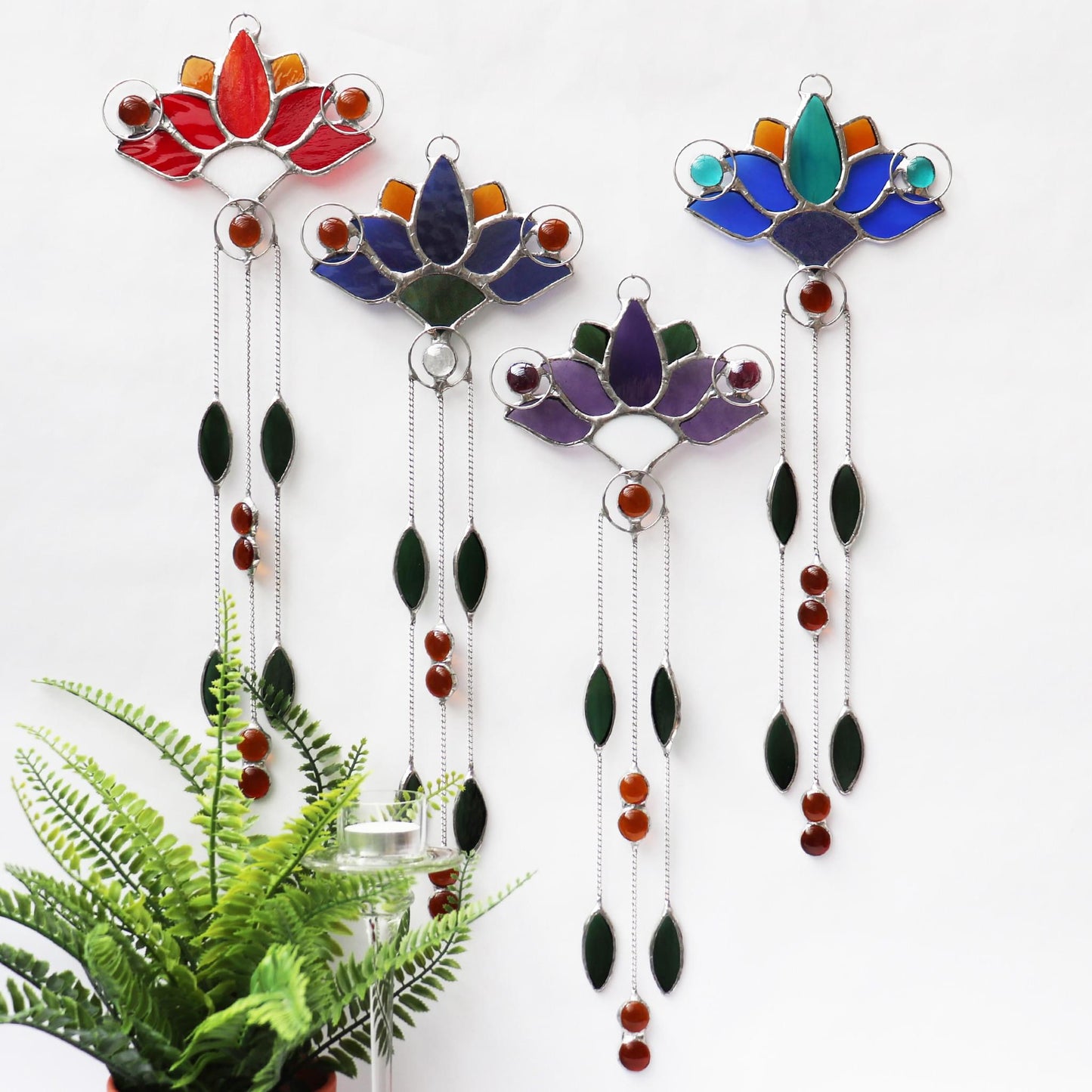 Stained Glass Suncatcher Lotus Flower Design 2 Collection