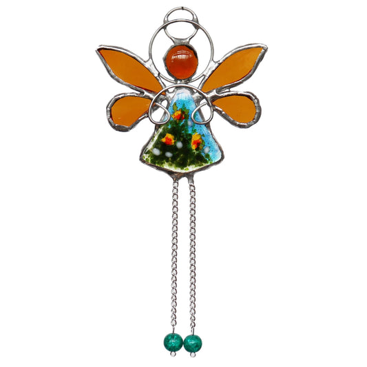 Stained Glass Sun Catcher Amber Meadow Fairy Design