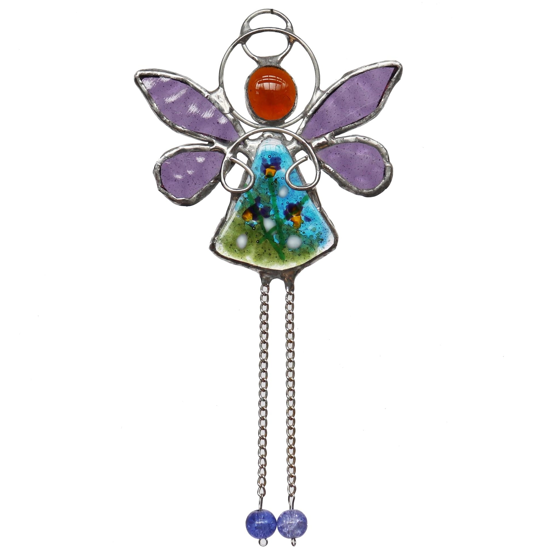 Stained Glass Sun Catcher Lilac Meadow Fairy Design